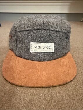 Kids Two-Tone Wool Camper Hat in Gray and Brown